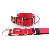 red seat belt kennel dog collar