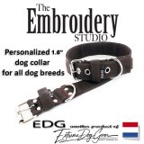 EDG personalized canine collar brown