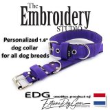 EDG dog collar personalized 1.6 inch purple