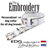 EDG personalized canine collar white