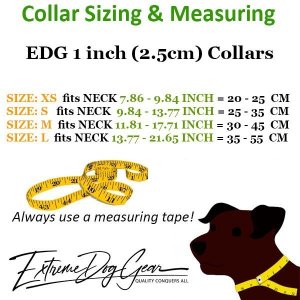 EDG sizing and measuring for Standard or Personalized Dog Collar