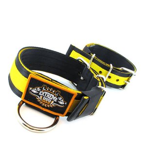 Puncher black yellow extreme dog gear collar 2 inch nylon 5cm width