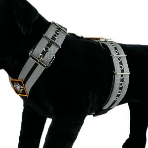 hand made custom Dog Sport harness double grey