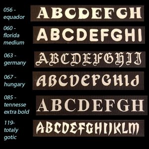 EDG Font Choices for Personalized Embroidered Dog Collar