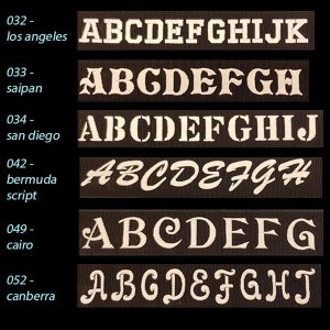 Font Choices for Personalized Embroidered EDG Dog Collar