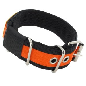 stripe dog collar orange 4cm