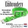 Apple Green Standard or Personalized Embroidered Dog Collar 2 inch - 5cm