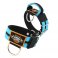 Double Turquoise custom dog collar 2 inch 5cm with handle extreme dog gear