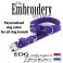 Purple Standard or Personalized Embroidered Dog Collar 2 inch - 5cm