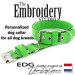 Apple Green Standard or Personalized Embroidered Dog Collar 2 inch - 5cm