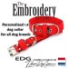 EDG dog collar personalized 1.6 inch red